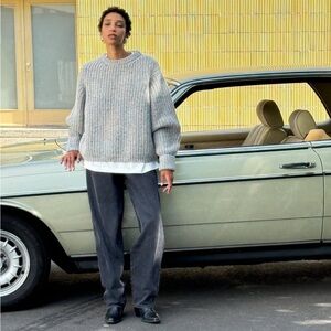 James Street Chunky Lowe Pullover Marled Silver